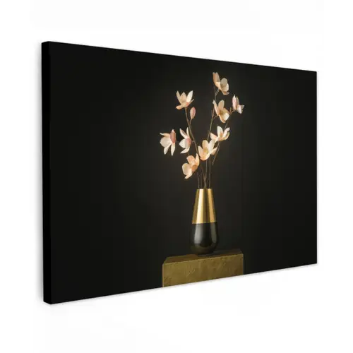 Sierlijk - Boeket - Goud - Vaas Tuinposter op houten frame 2 cm dik klein -3d