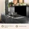 Zwart - Effen kleur keuken achterwand 2 middel 865 -usp_ES