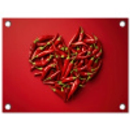 Pepers - Rood - Hart tuinposter los doek klein -3d