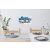 Winter - Huisje - Bergen - Uitzicht - Sneeuw Muursticker klein -eettafel
