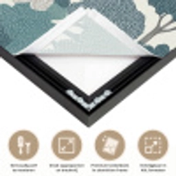 Modern - Bomen - Bos - Patroon - Blauw Textielframe zwart klein 947 -USP_feed_closeupNL
