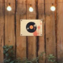 Vinylplaat - Zwart - Verfspatten - Retro tuinposter los doek klein -sfeer1