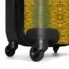 Geel groen slangenhuid met symmetrische schubstructuur NBS - Handbagage koffer - Volwassenen Unisex middel -wiel