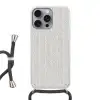 Klassiek - Visgraat - Grijs Hoesje iPhone 16 Pro Max met koord klein 804 -3d