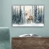 Rendier - Sneeuw - Woud - Wit canvas 2cm klein -sfeer4