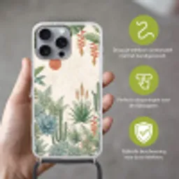 Woestijn - Planten - Groen Hoesje iPhone 16 Pro Max met koord klein -sfeer2_NL