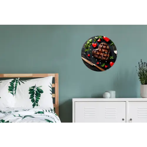Steak - Hart - Bestek Wandcirkel aluminium klein -slaapkamer