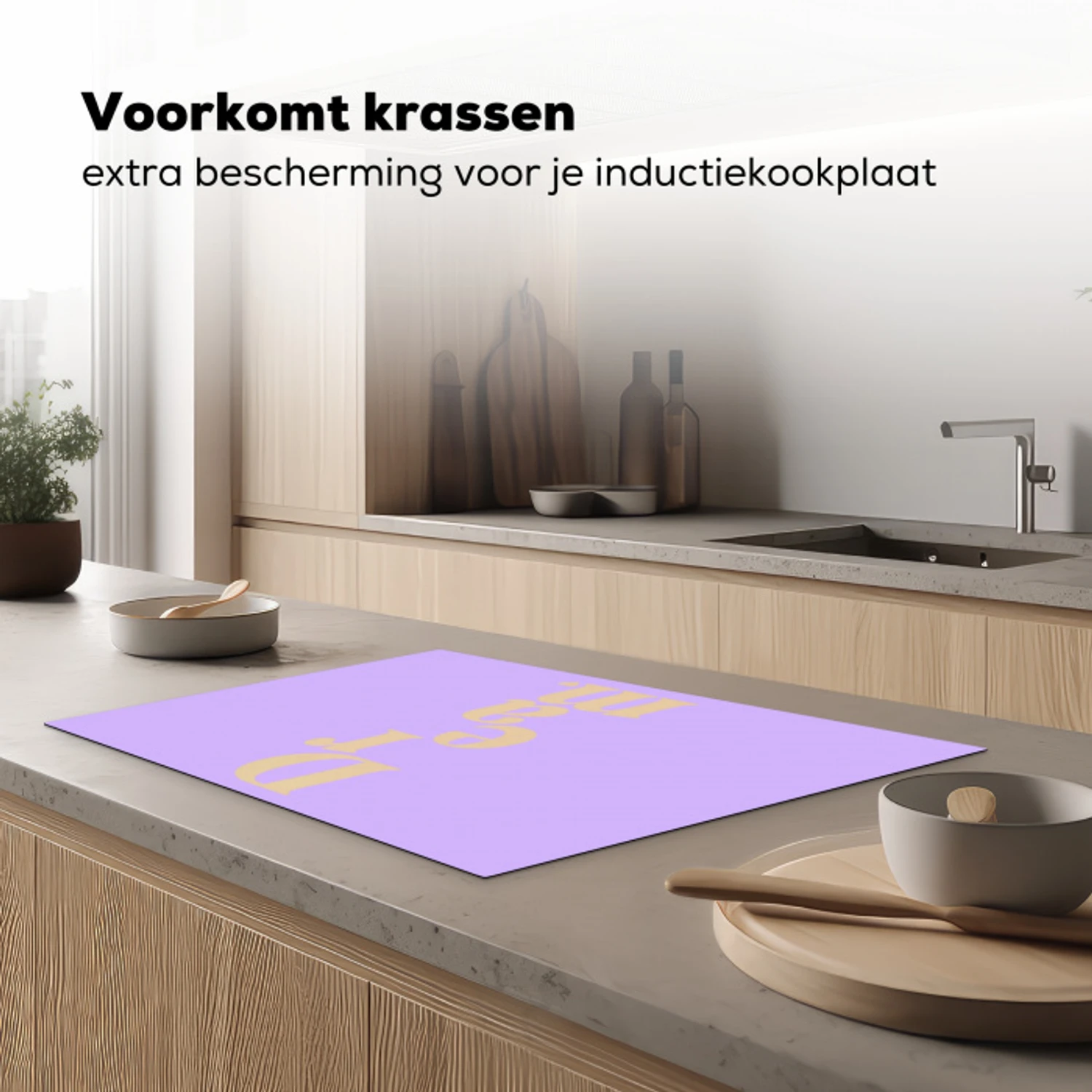 Dream - Paars - Typografisch Inductie beschermer vinyl 3mm klein -sfeer1