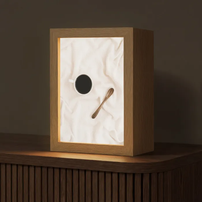 Koffie - Lepel - Mok Light Box met kabel (Tafellamp) klein -z3d_website