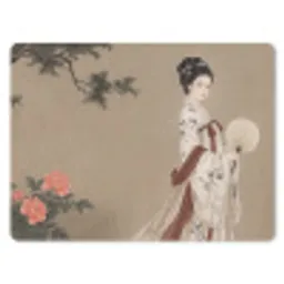 Vrouw - Azië - Kunst - Beige muismat rubber klein -3d