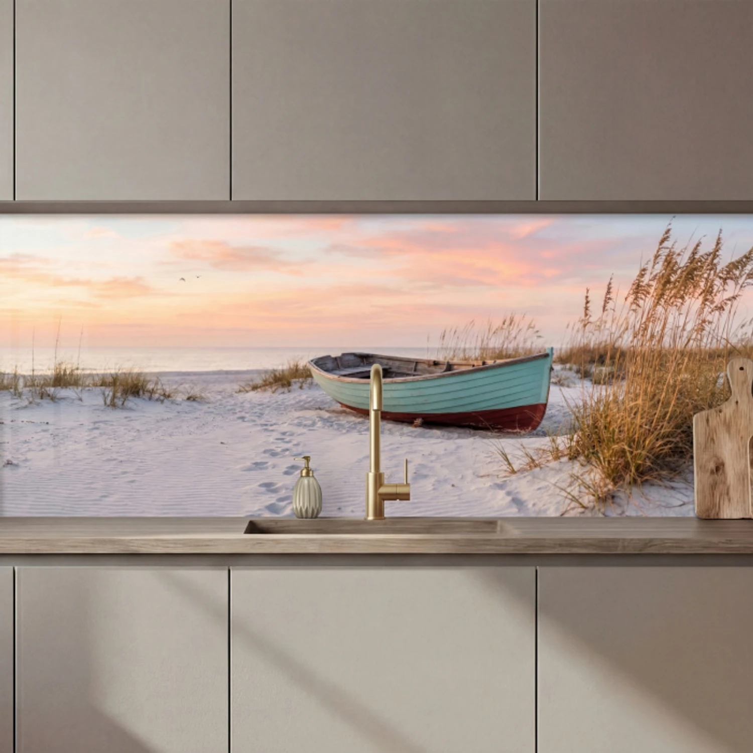 Rustiek - Roeiboot - Zandstrand keuken achterwand 2 middel zz_3dshopping