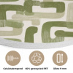 Modern - Grafisch - Groen Akoestische PET Vilt - Rond klein 838 -closeup_NL
