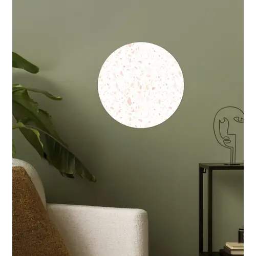 Terrazzo -  Patroon - Wit - Perzik Wandcirkel behangsticker klein 186 -sfeer2