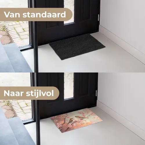 Vogels - Romantic - Bloesemtak Deurmat klein -voor-na_NL
