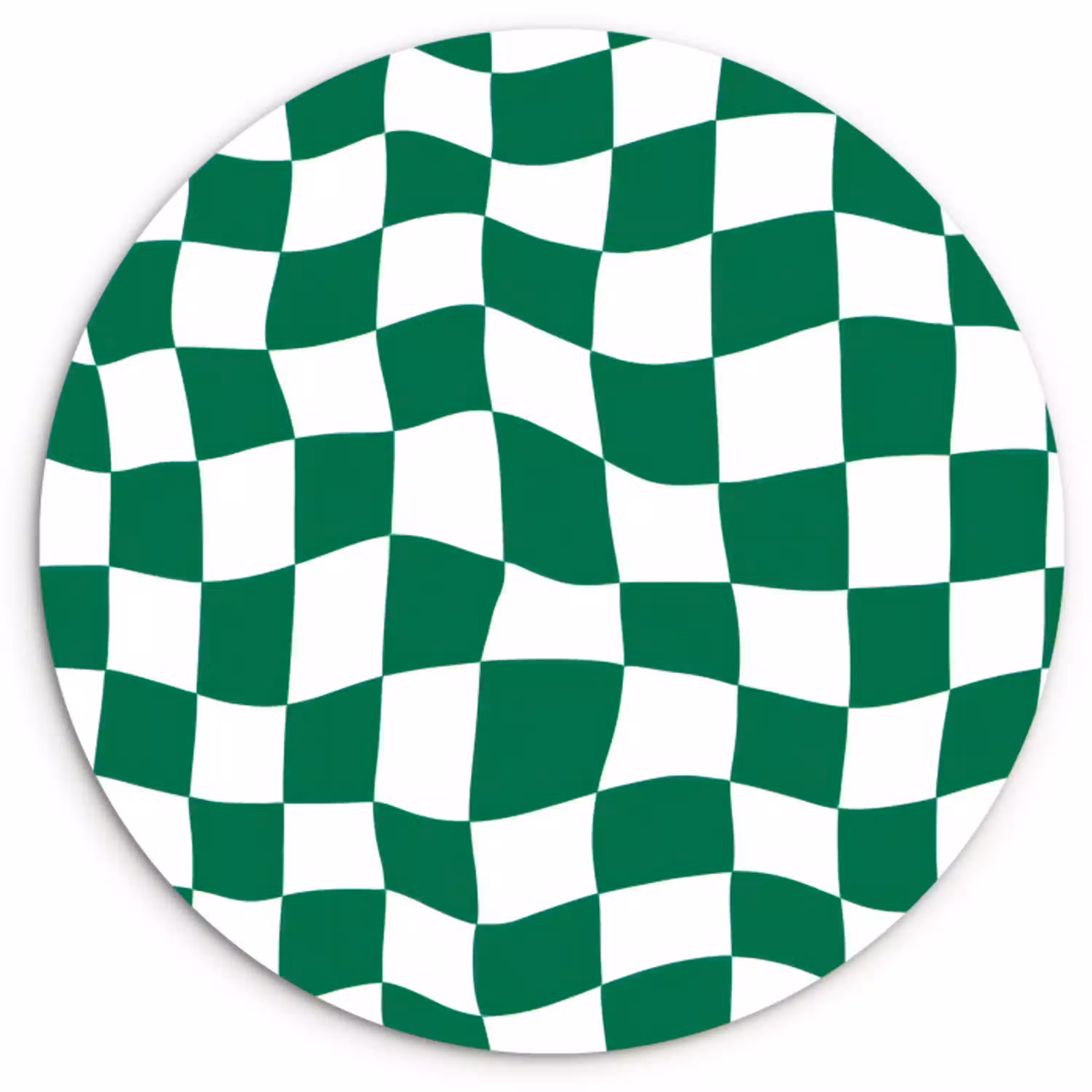 Schaakbord - Golvend - Groen Wandcirkel kunststof plaat 5mm dik klein 188 -3d