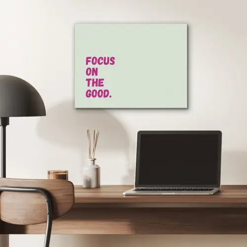 Focus on the good - Beige - Roze PET vilt klein -sfeer5