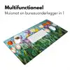 Mozaïek - Veld - Tulpen - Kleurrijk Muismat XXL klein -sfeer4