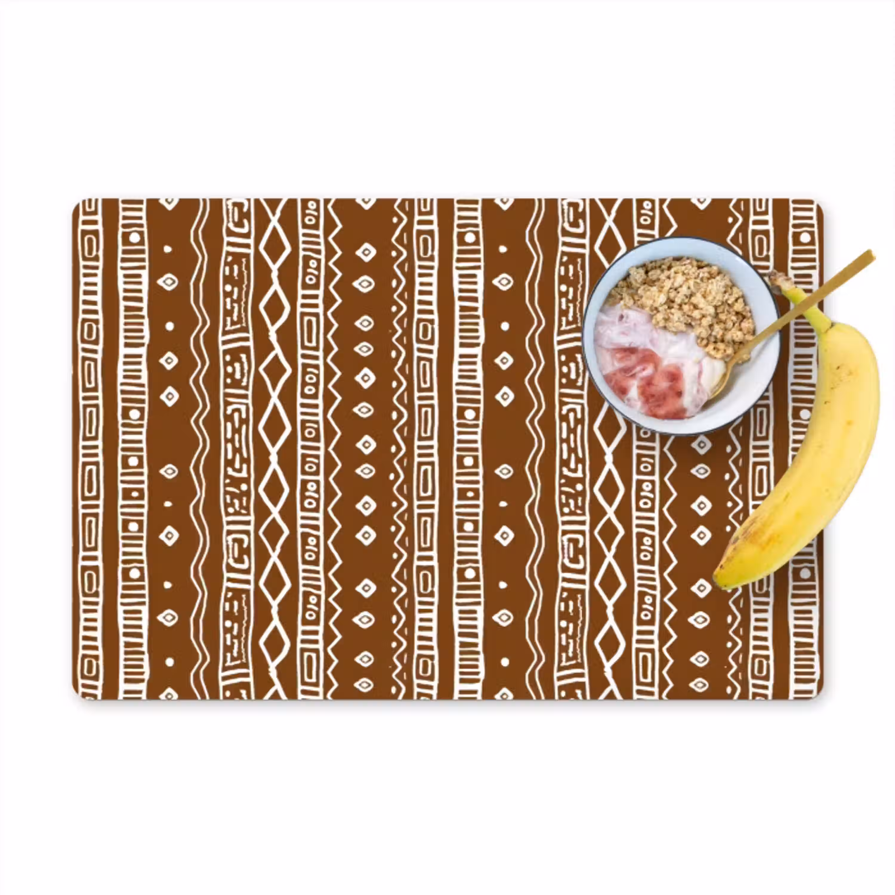 Chocoladebruin - Etnisch - Tribaal - Patroon Placemat vinyl groot 368 -zzzproduct_Kitchenyeah-website