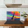 Giraffe - Savanna - Lucht - Gekleurd keuken achterwand spatscherm klein -sfeer2
