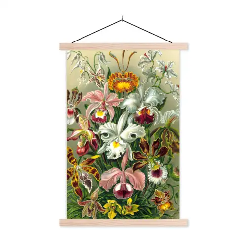 Planten - Natuur - Bloemen - Ernst Haeckel textielposter latten blank klein -3d