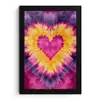 Tie dye - Hartvorm - Vlammen - Oranje fotolijst zwart zonder passe partout klein -3d