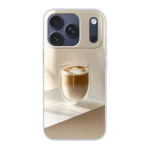 Mok - Latte - Minimalistisch - Schaduw Telefoonhoesje iPhone 17 Pro klein -3d