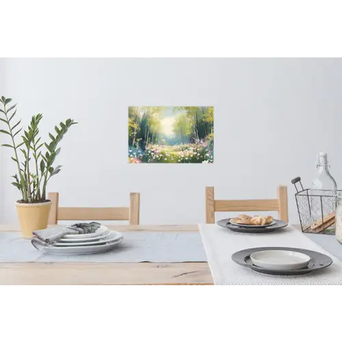 Bos - Schilderstijl - Kleurrijk Muursticker klein -eettafel