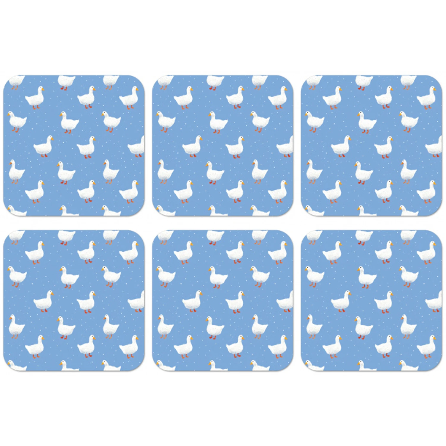 Ganzen - Elegant - Blauw onderzetter kurk middel 366 -zkaufland3dotto