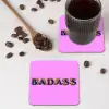 Felroze - Badass - Panterprint - Schaduw onderzetter kurk middel -sfeer2