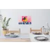 Fruit - Abstracte achtergrond - Roze Muursticker klein -eettafel