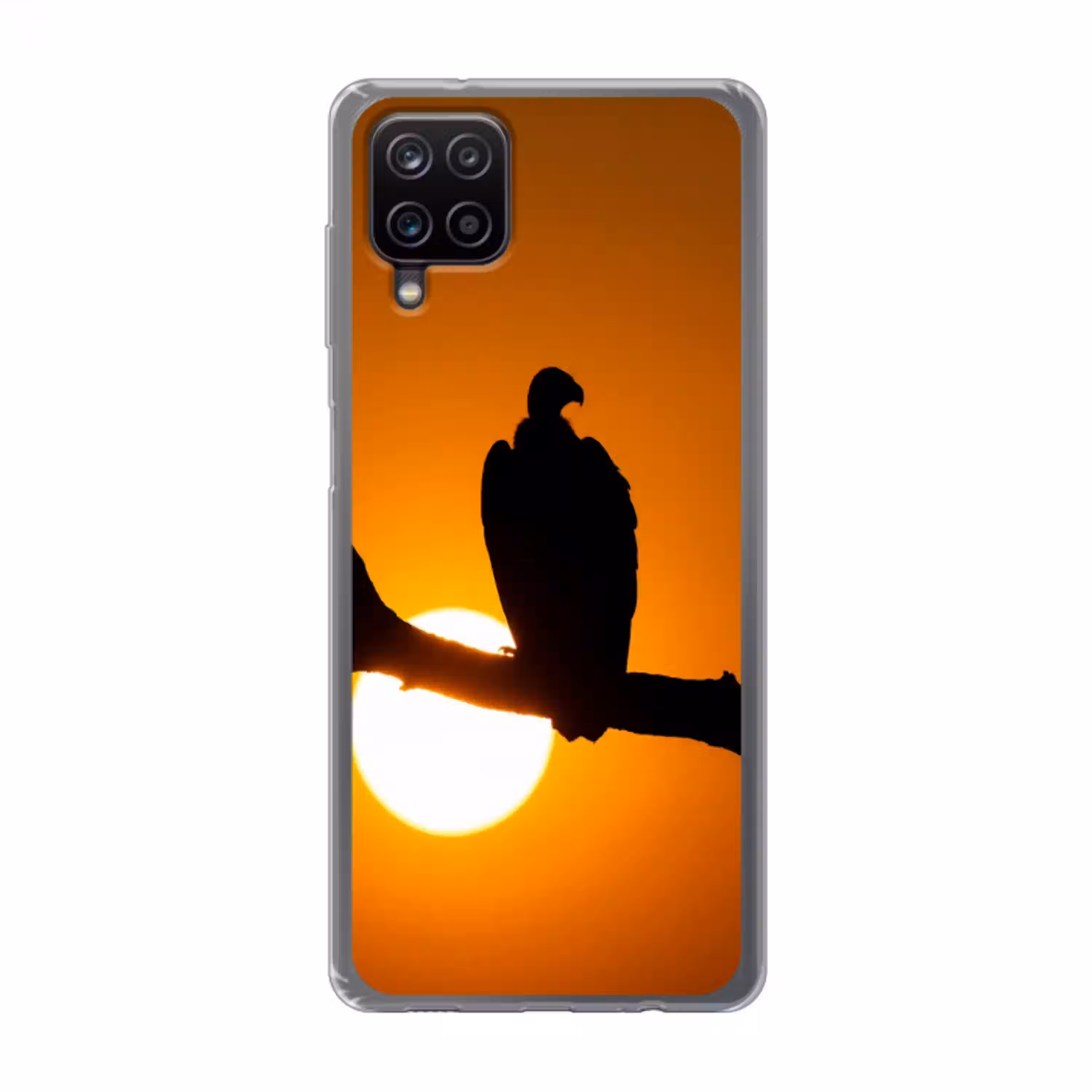 Gier - Tak - Zon - Oranje Telefoonhoesje Samsung Galaxy A12 klein -3d