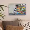 Graffiti - Illusie - Jongen - Street art canvas 2cm klein -sfeer1