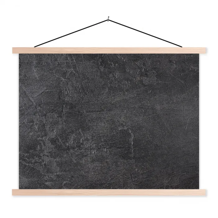 Leisteen - Beton - Natuursteen - Grijs - Industrieel textielposter latten blank klein -3d