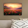 Landschap - Zonsondergang - Bloemenveld canvas 2cm klein -sfeer3