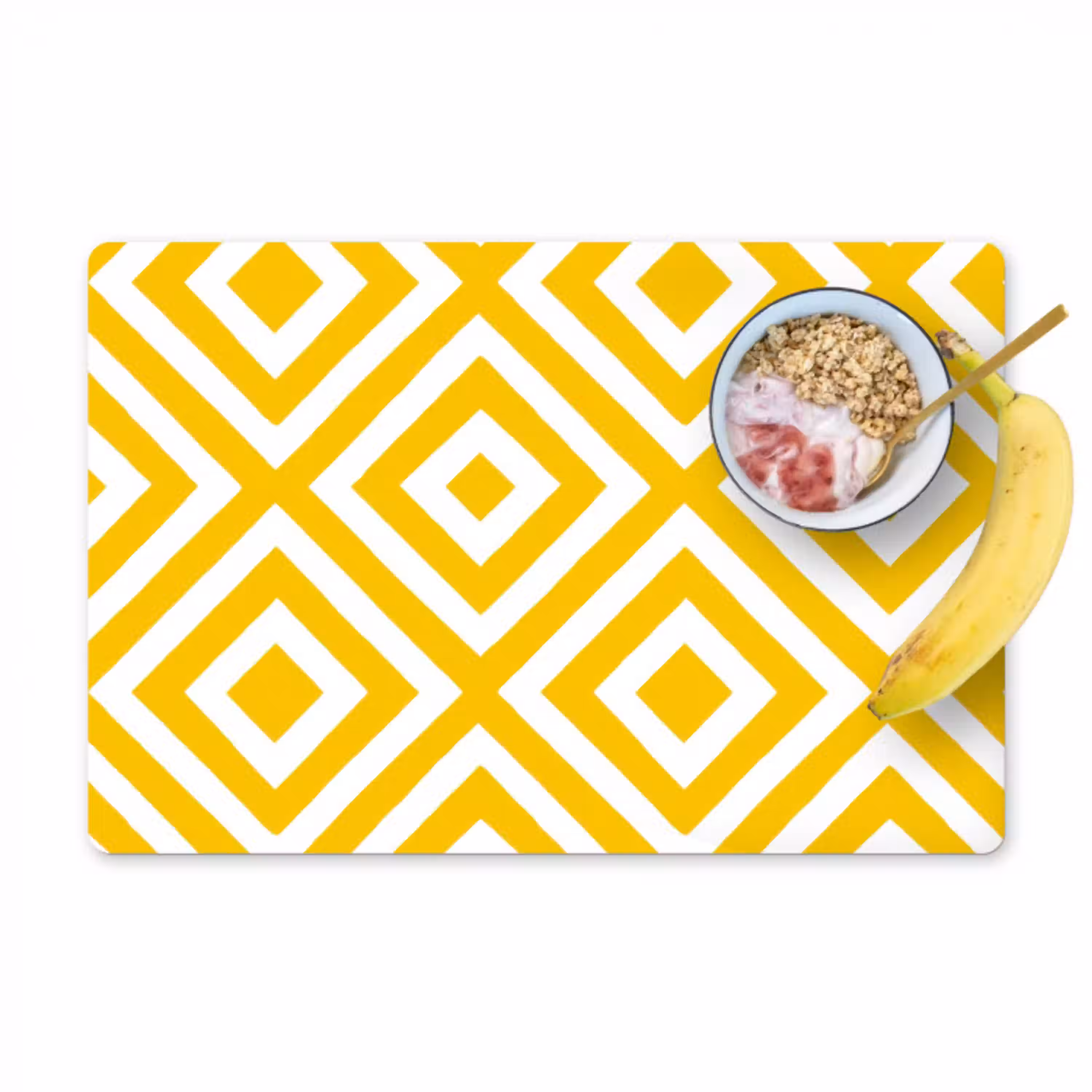 Geometrisch - Lijnen - Modern - Geel - Wit Placemat vinyl groot 368 -zzzproduct_Kitchenyeah-website