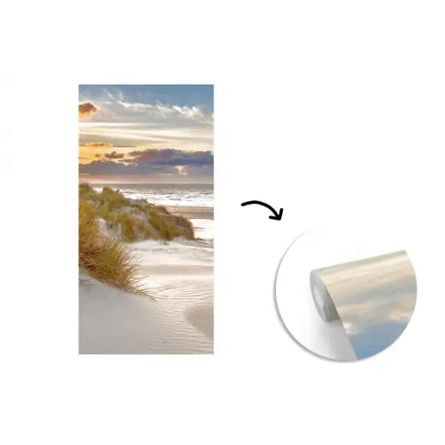 Strand - Duin - Gras - Zonsondergang - Zee fotobehang vinyl groot -3d