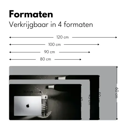 Champagnefles - Glas - Minimalistisch - Spetters Muismat XXL klein -sfeer5