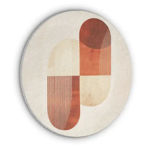 Bogen - Beige - Vormen Akoestische PET Vilt - Rond klein -3d