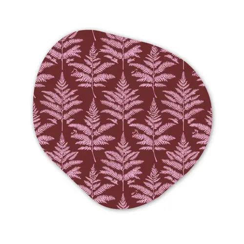 Blad - Patroon - Paars Wandcirkel Organisch Aluminium middel 851 -3d