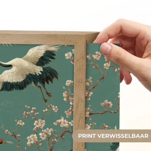 Kersenbloesem - Kraamvogels - Groen Light Box met batterij (Wandlamp) middel 907 -USP_websiteprintNL