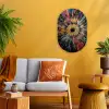 Explosie - Goud - Kleurrijk - Abstract Wandcirkel Ovaal Forex klein -sfeer4