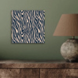 Zebra - Patroon - Blauw - Beige aluminium wit klein 46 -sfeer2