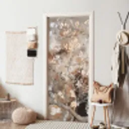 Amandelbloesem - Kunst - Van Gogh - Beige - Abstract deurposter klein -sfeer6