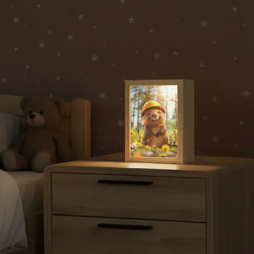 Bever - Dier - Bouwhelm - Natuur Light Box met kabel klein -sfeer1_kind
