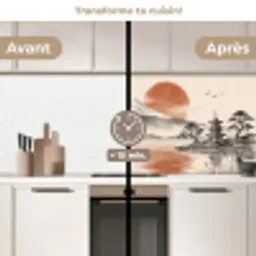 Bergtop - Meer - Bloesem keuken achterwand 2 middel -voor-na2_FR