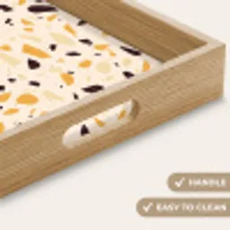 Terrazzo -  Patroon - Geel - Dienblad Rechthoek middel 911 -USP_HandgreepEN
