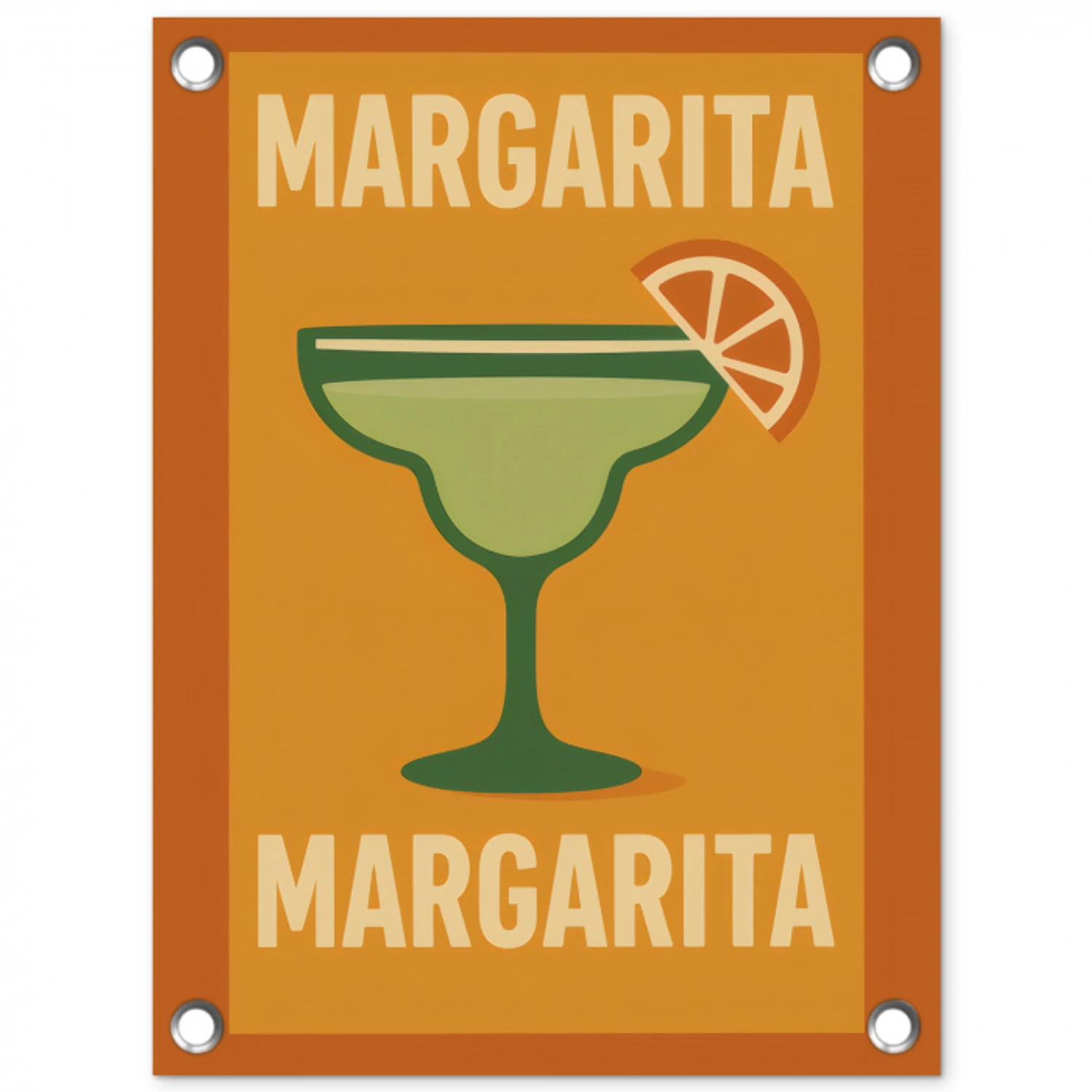 Illustratie - Margarita - Sinaasappelschijf - Oranje tuinposter los doek klein -3d