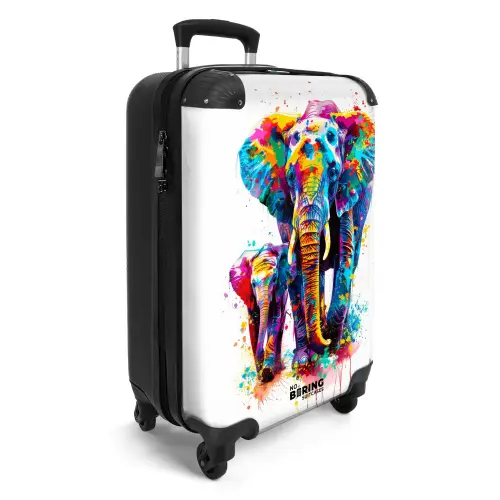 Kleurrijke olifanten NBS - Handbagage koffer - Unisex middel -productfoto_3d