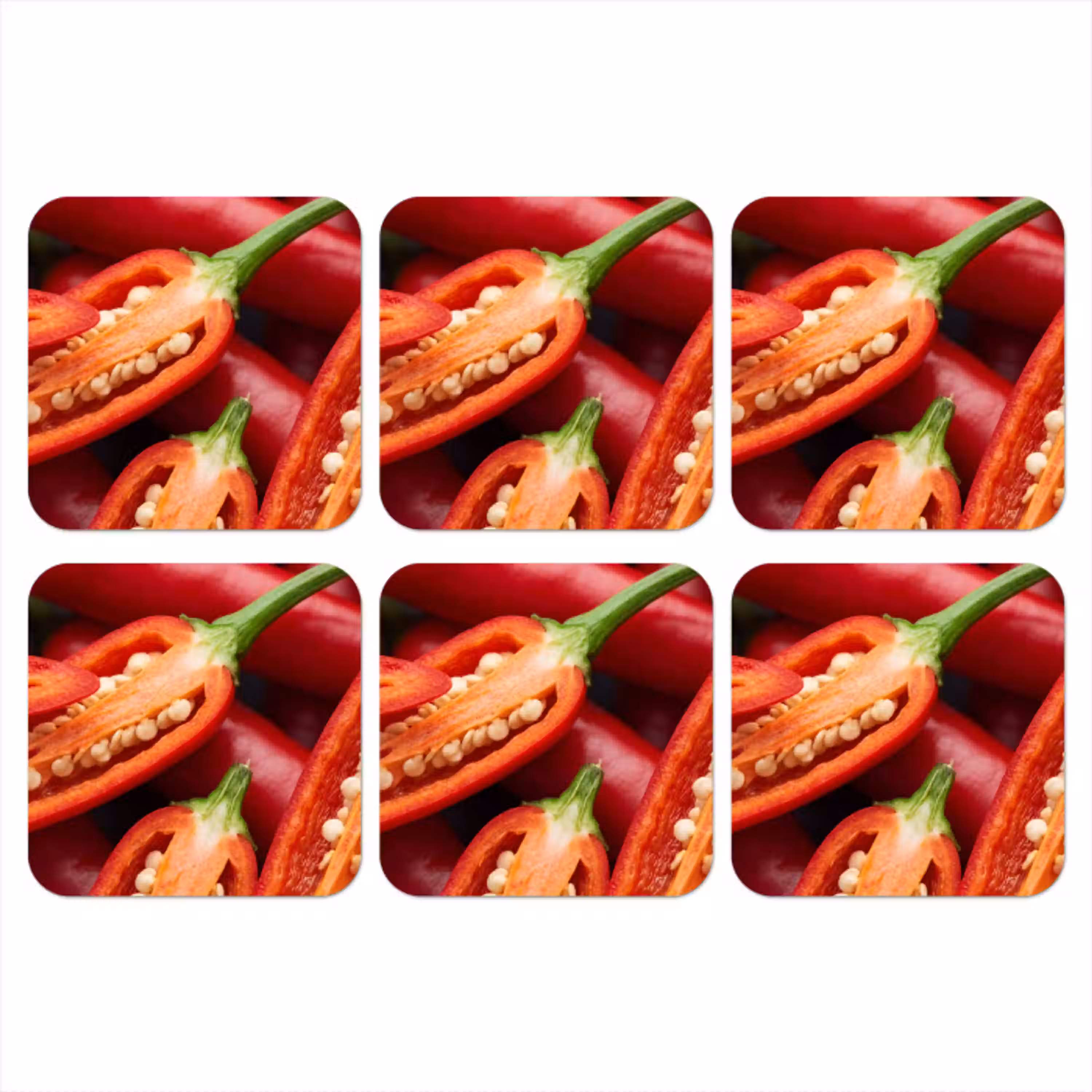 Chilipeper - Open - Rood onderzetter kurk middel -3d