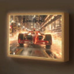 Formule 1 - Auto - Race - Goud - Jongens Light Box met batterij (Wandlamp kind) middel -z3d_website